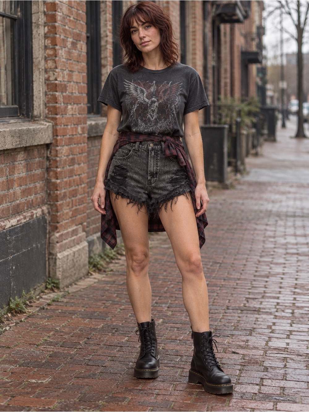 Abercrombie High Waisted Distressed Black Denim Cheeky Cutoff Jean Shorts 6/28